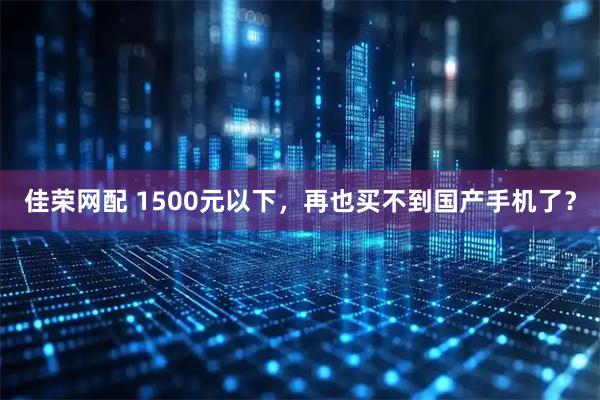 佳荣网配 1500元以下，再也买不到国产手机了？
