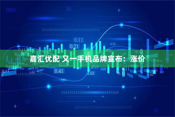 嘉汇优配 又一手机品牌宣布：涨价
