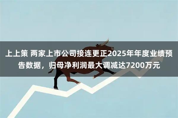 上上策 两家上市公司接连更正2025年年度业绩预告数据,归母净利润最大调减达7200万元