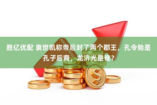 胜亿优配 袁世凯称帝后封了两个郡王，孔令贻是孔子后裔，龙济光是谁？